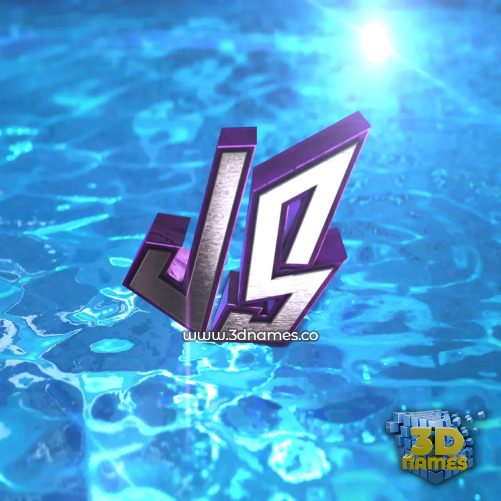 js in Water 2015 style - 3D name wallpaper