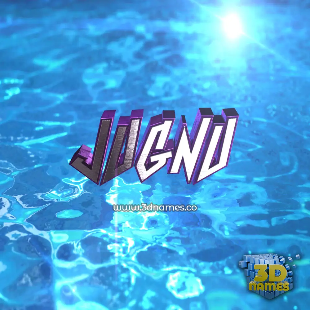 jugnu in Water 2015 style - 3D name wallpaper