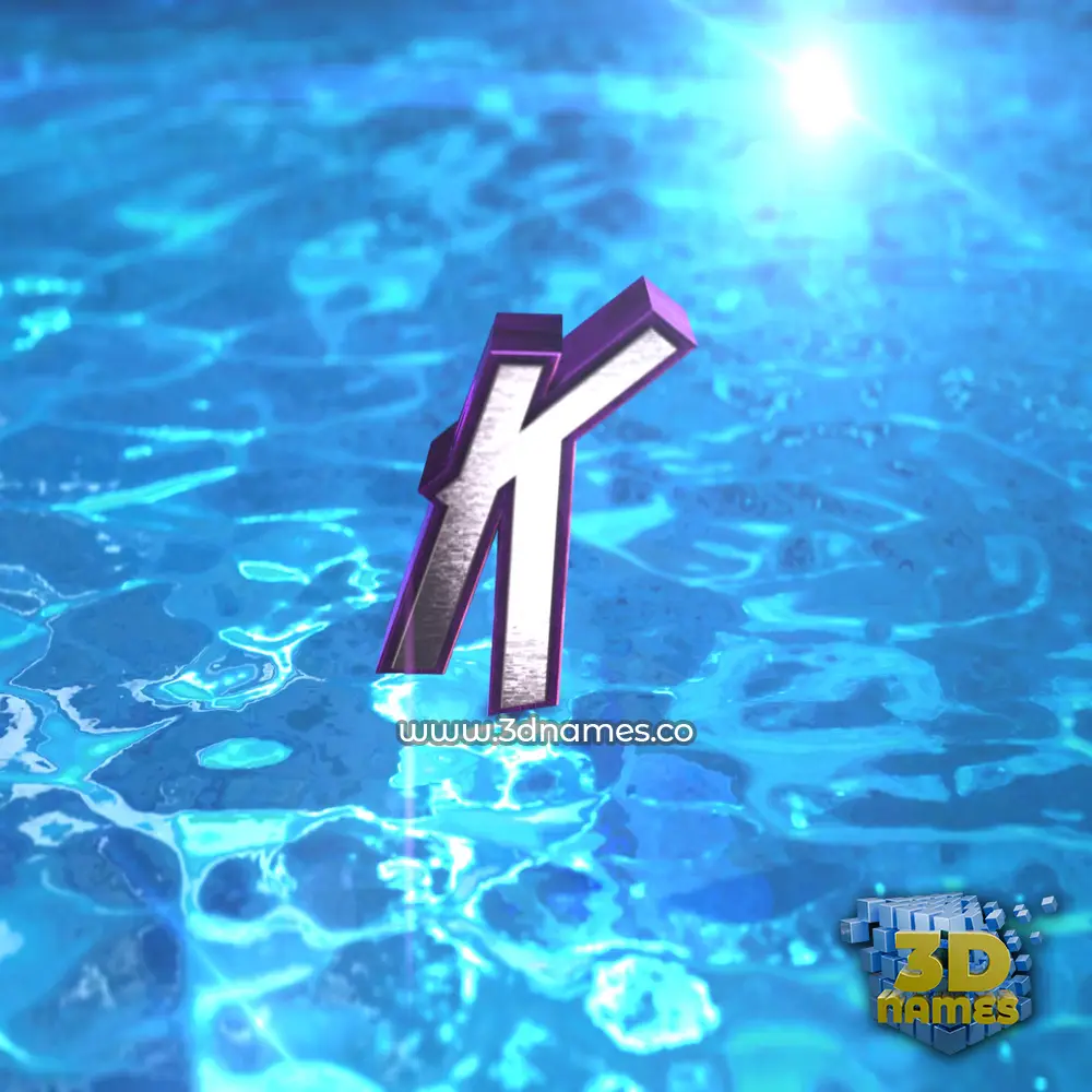 k in Water 2015 style - 3D name wallpaper