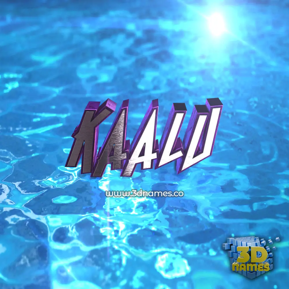 kaalu in Water 2015 style - 3D name wallpaper