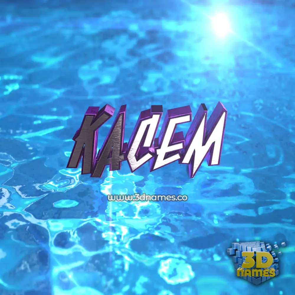 kacem in Water 2015 style - 3D name wallpaper