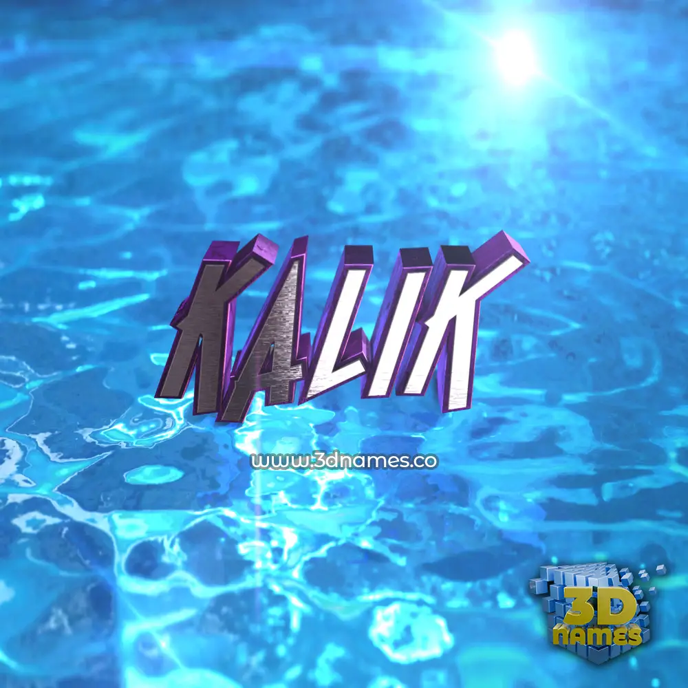 kalik in Water 2015 style - 3D name wallpaper