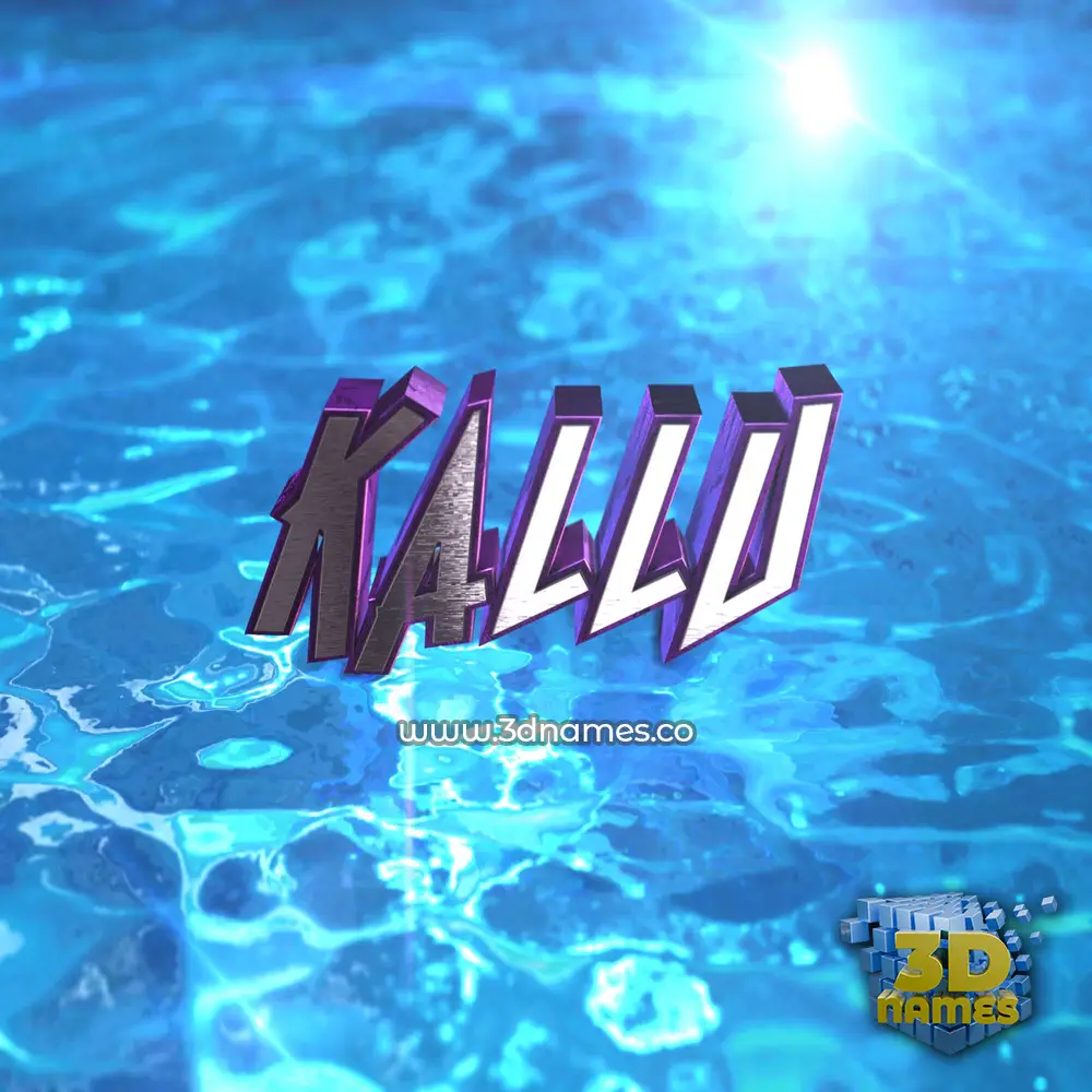 kallu in Water 2015 style - 3D name wallpaper