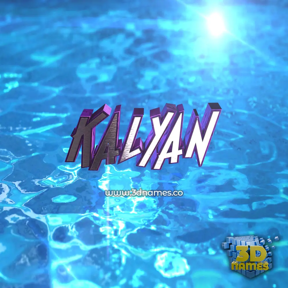 kalyan in Water 2015 style - 3D name wallpaper