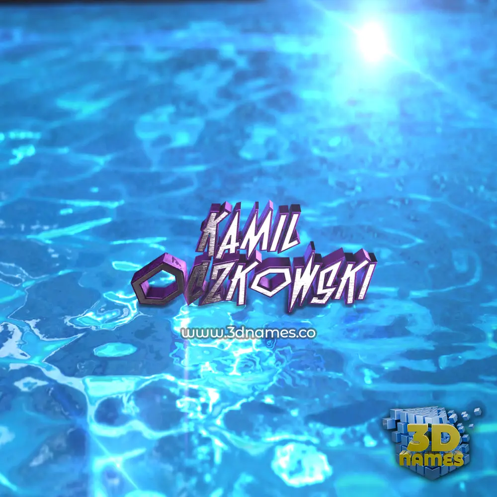 kamil oczkowski in Water 2015 style - 3D name wallpaper