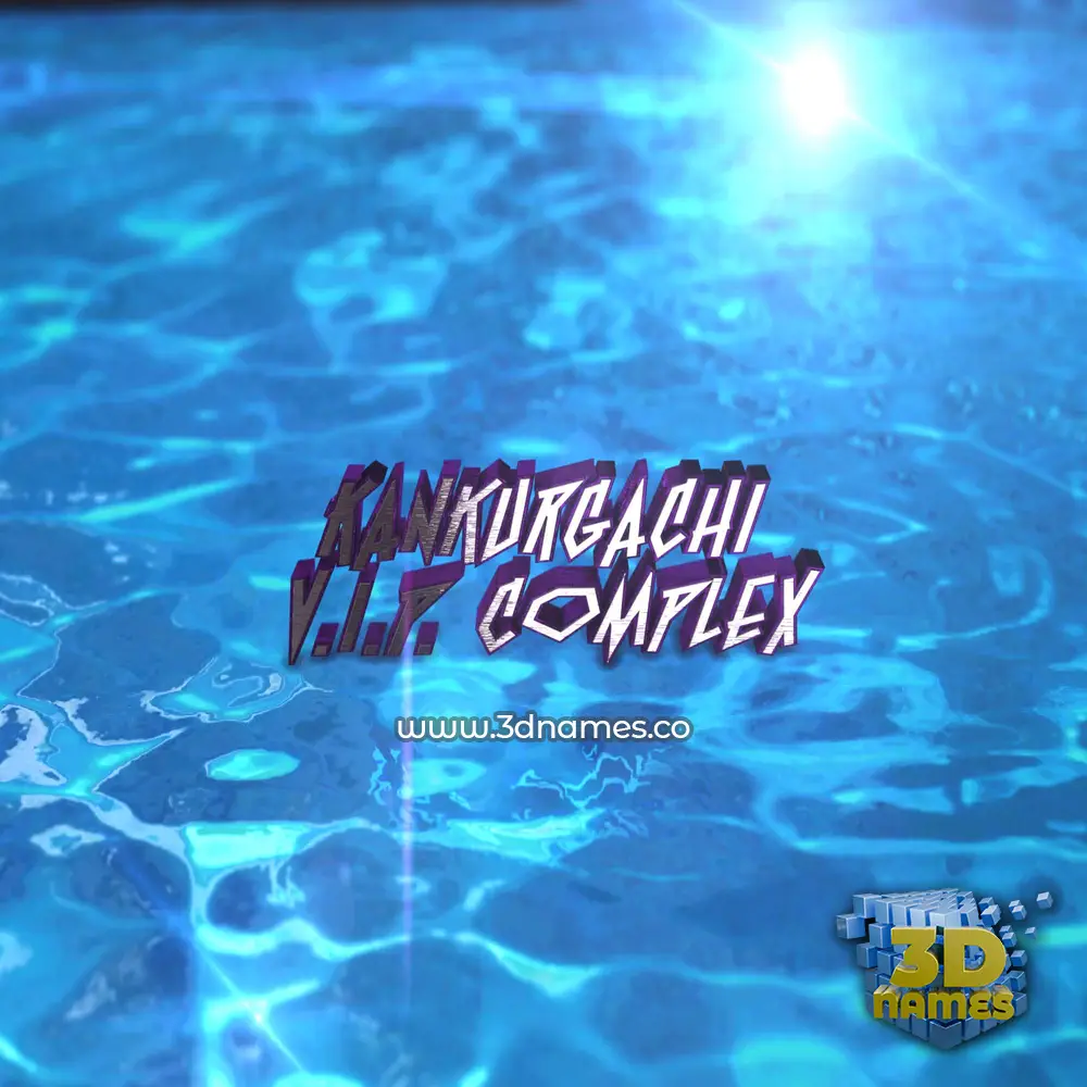 kankurgachi v.i.p. complex in Water 2015 style - 3D name wallpaper