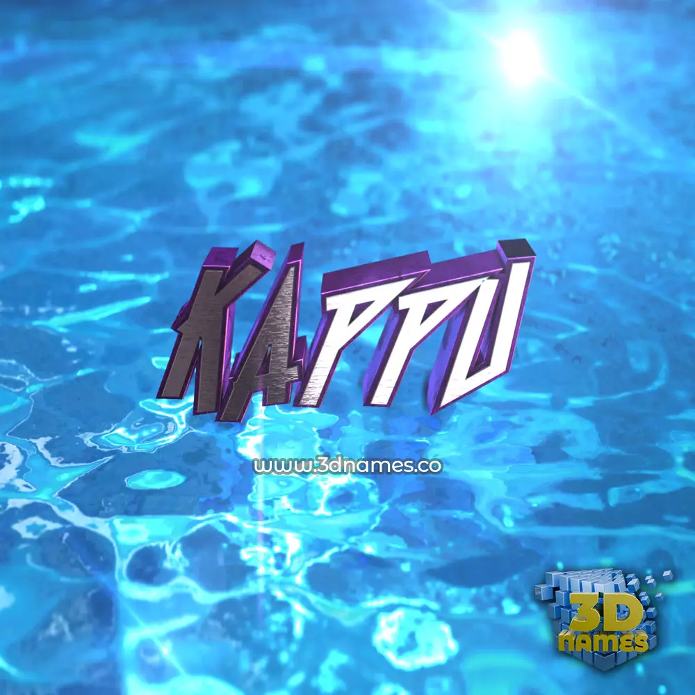 kappu in Water 2015 style - 3D name wallpaper