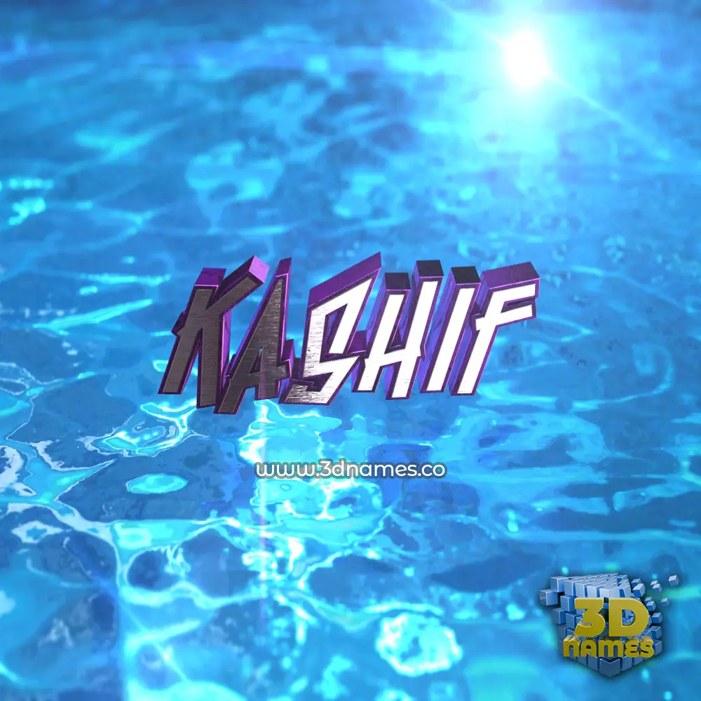 kashif in Water 2015 style - 3D name wallpaper