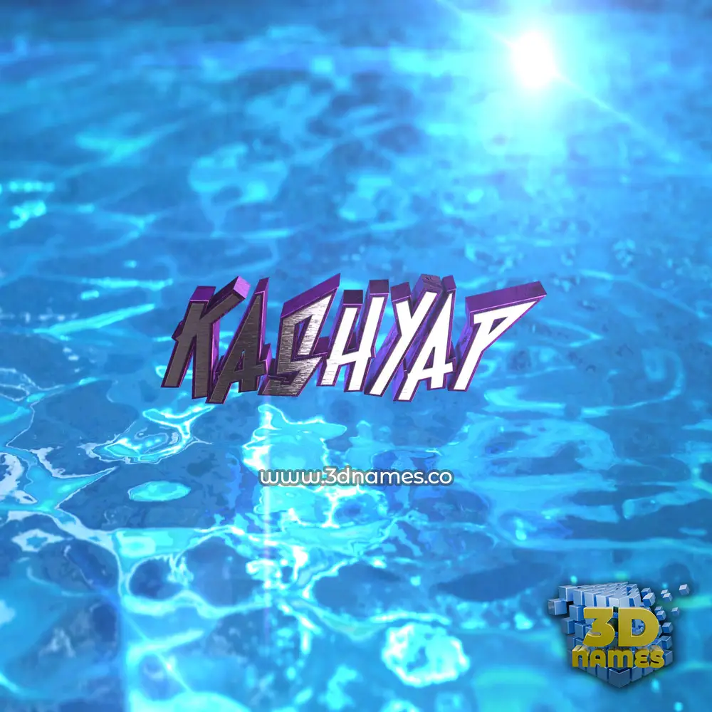 kashyap in Water 2015 style - 3D name wallpaper