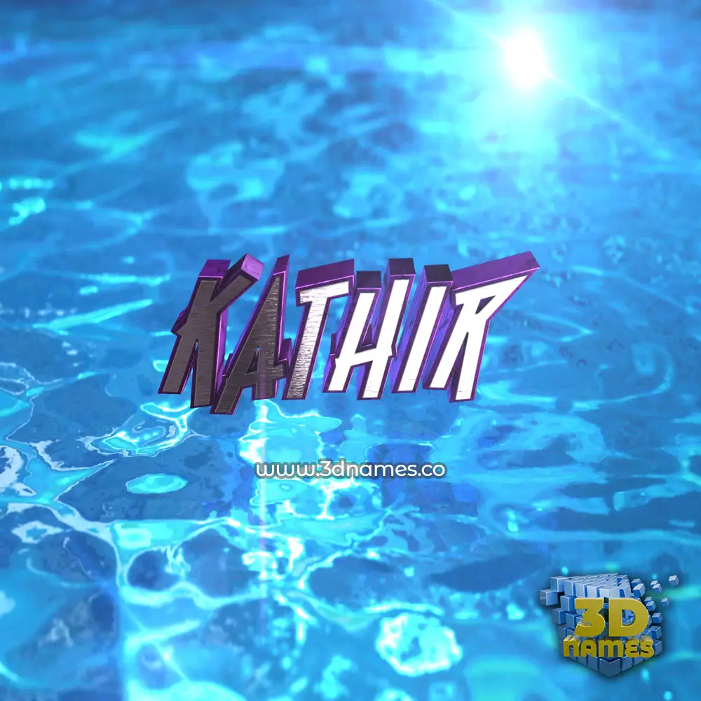 kathir in Water 2015 style - 3D name wallpaper