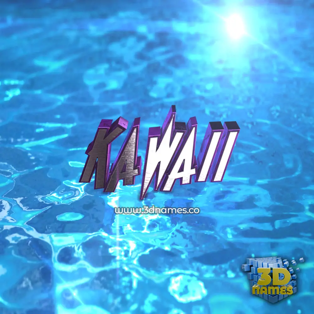 kawaii in Water 2015 style - 3D name wallpaper