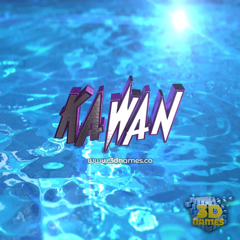 kawan in Water 2015 style - 3D name wallpaper