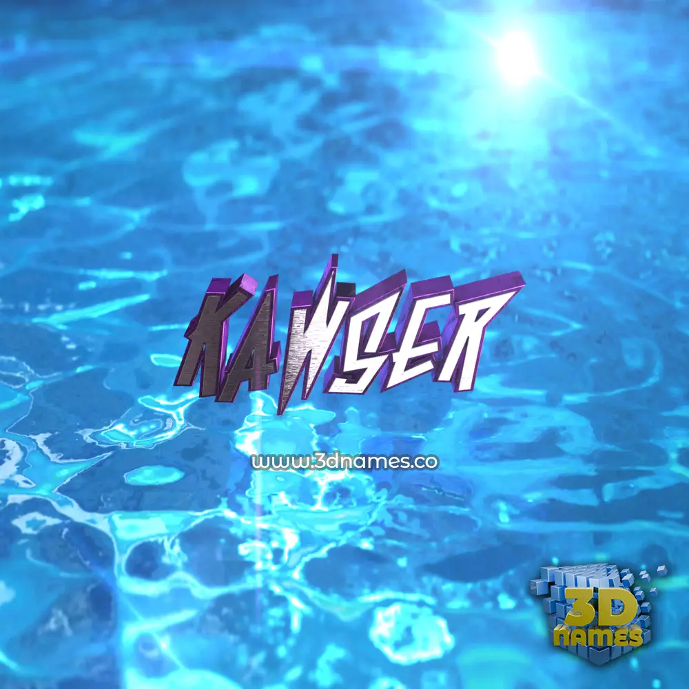 kawser in Water 2015 style - 3D name wallpaper