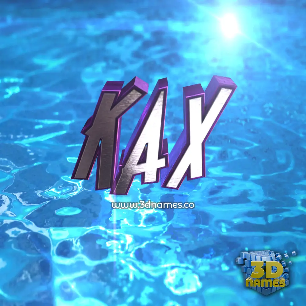 kax in Water 2015 style - 3D name wallpaper