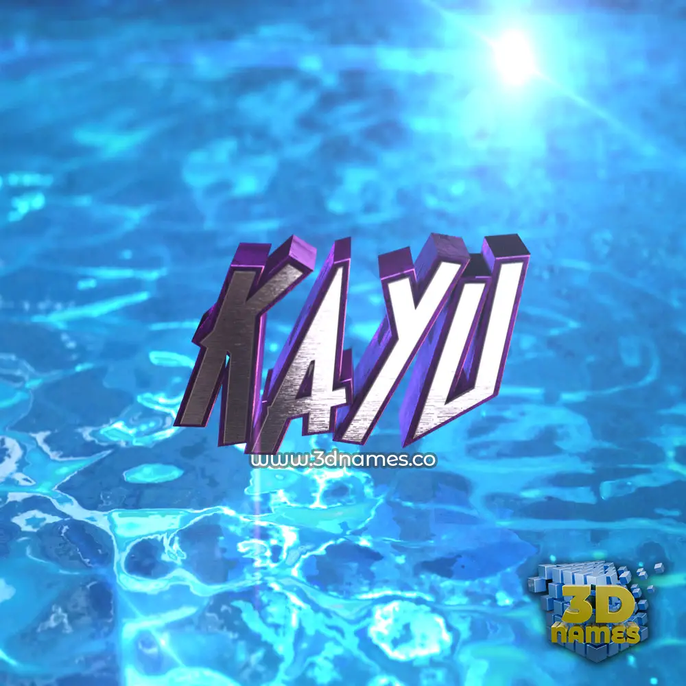 kayu in Water 2015 style - 3D name wallpaper