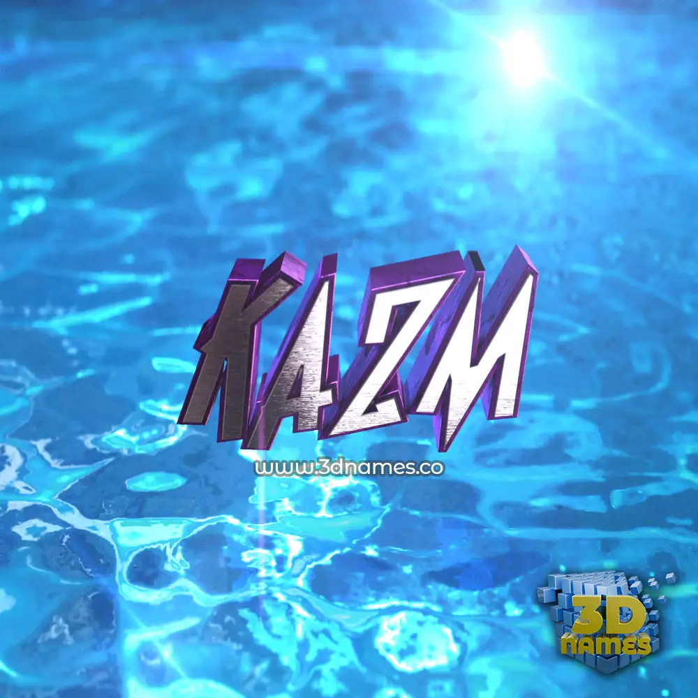 kazm in Water 2015 style - 3D name wallpaper