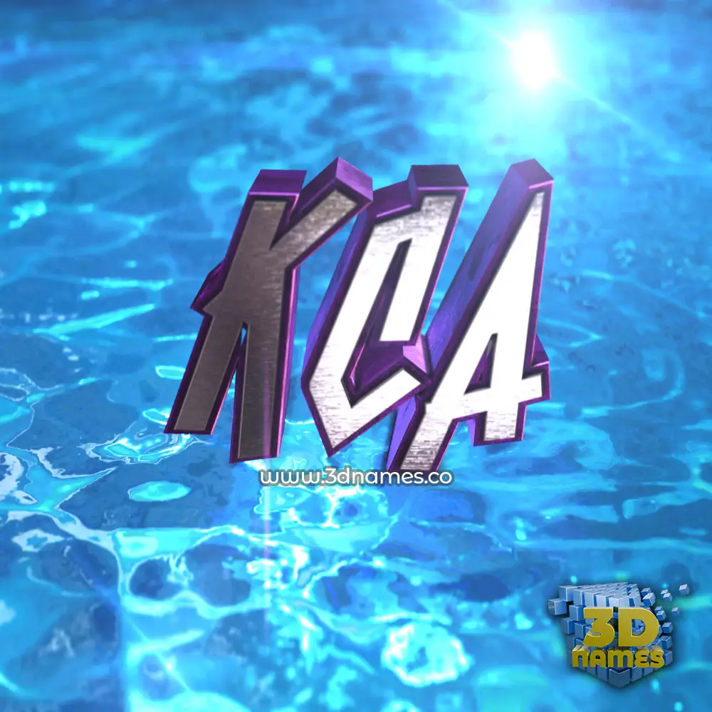 kca in Water 2015 style - 3D name wallpaper