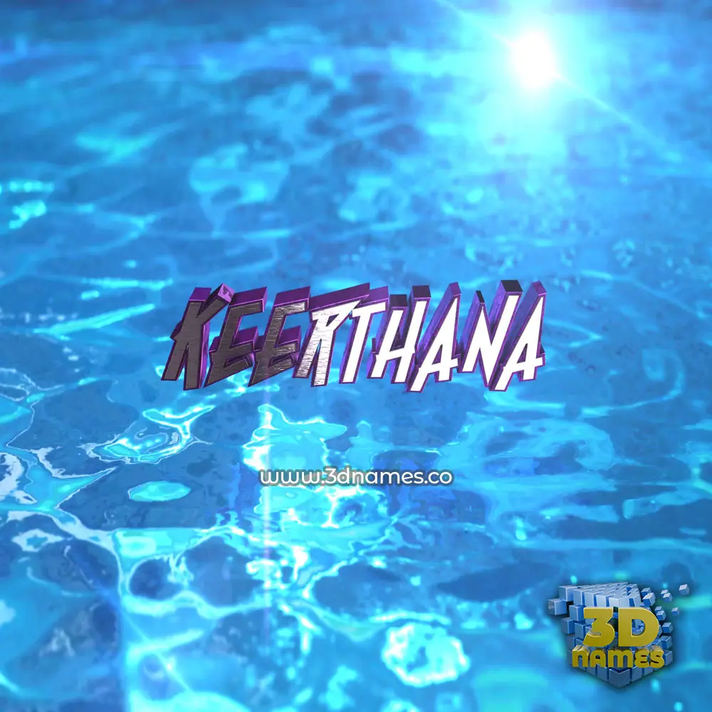 keerthana in Water 2015 style - 3D name wallpaper