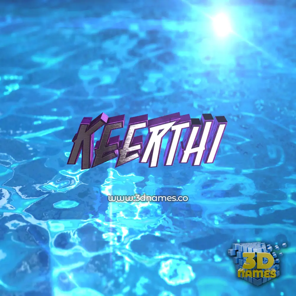 keerthi in Water 2015 style - 3D name wallpaper