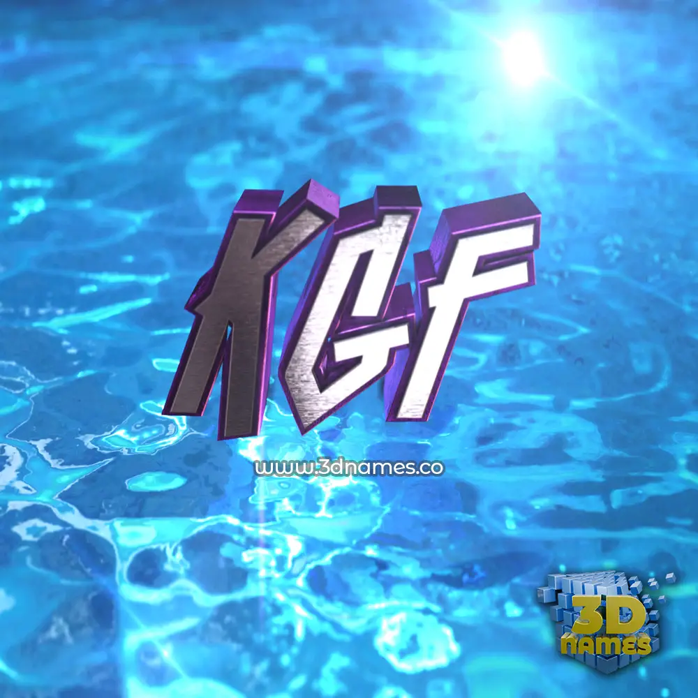 kgf in Water 2015 style - 3D name wallpaper