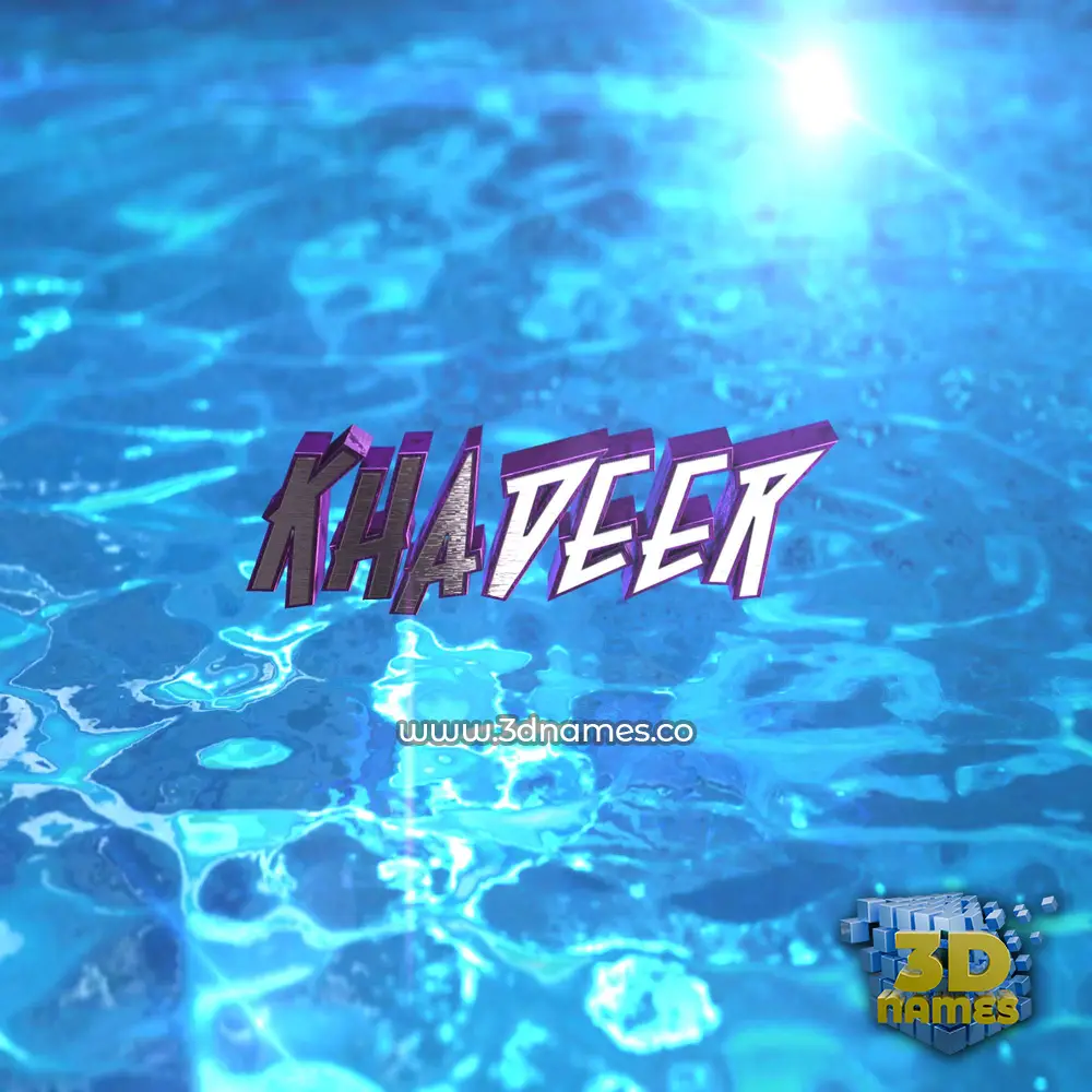 khadeer in Water 2015 style - 3D name wallpaper