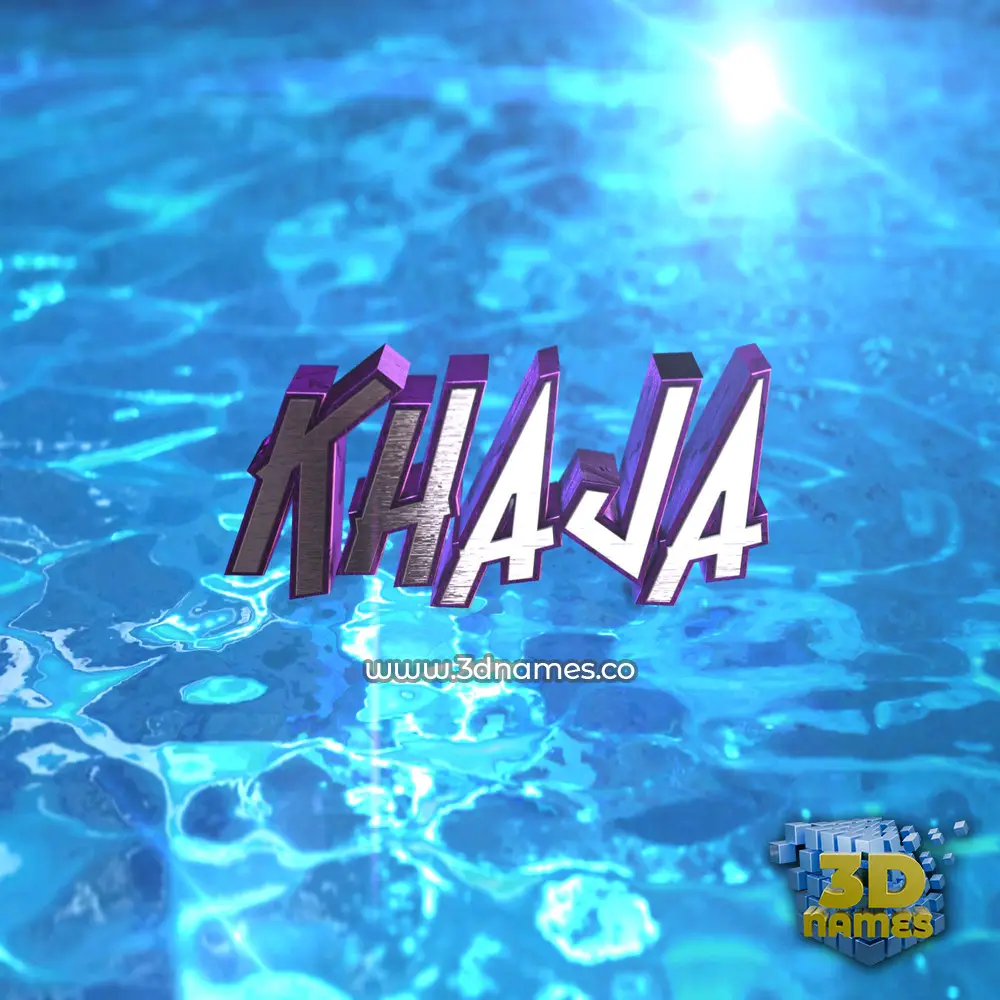 khaja in Water 2015 style - 3D name wallpaper