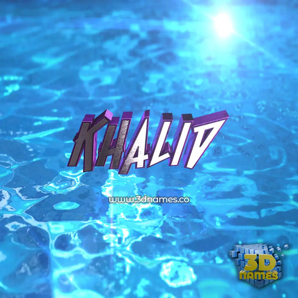 khalid in Water 2015 style - 3D name wallpaper