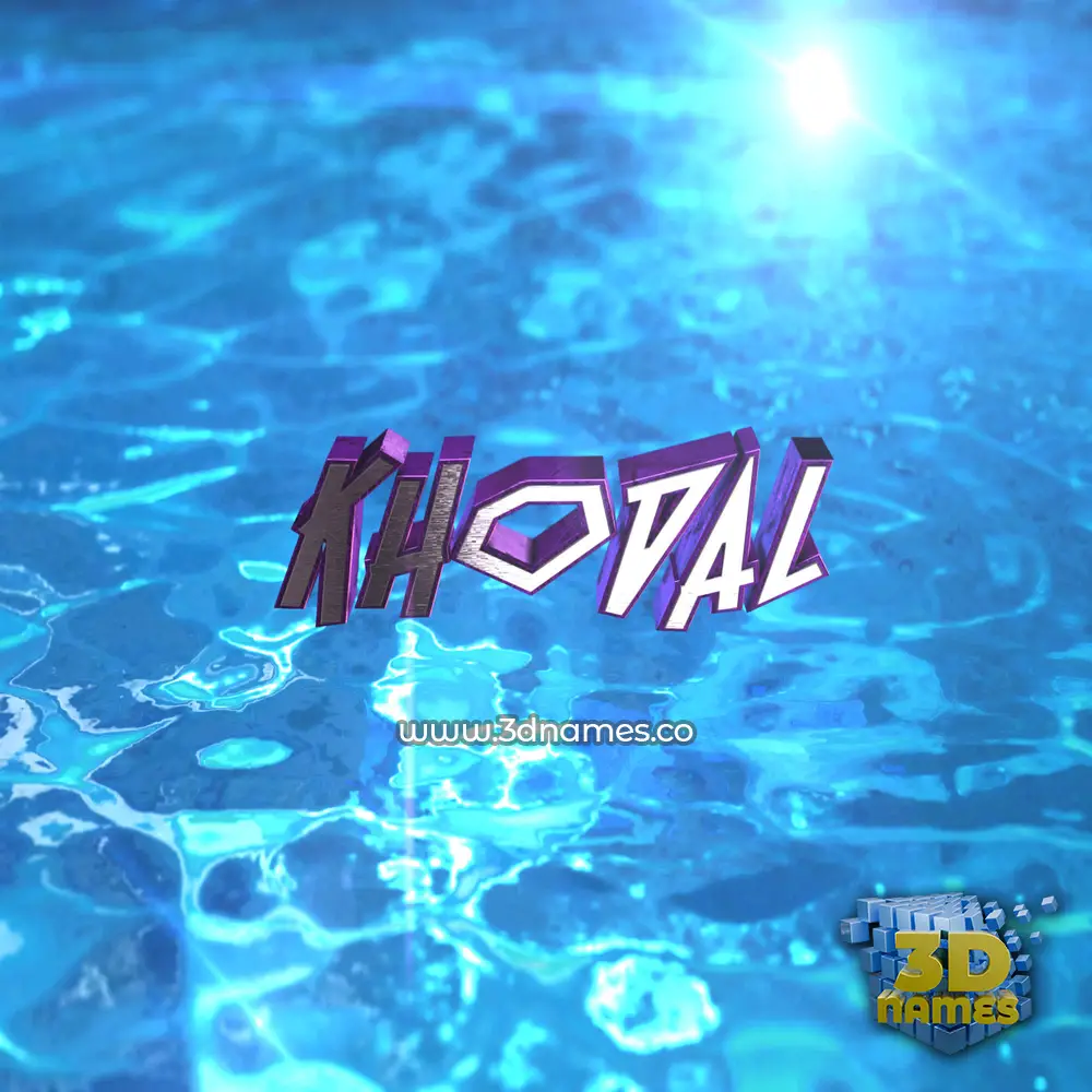 khodal in Water 2015 style - 3D name wallpaper
