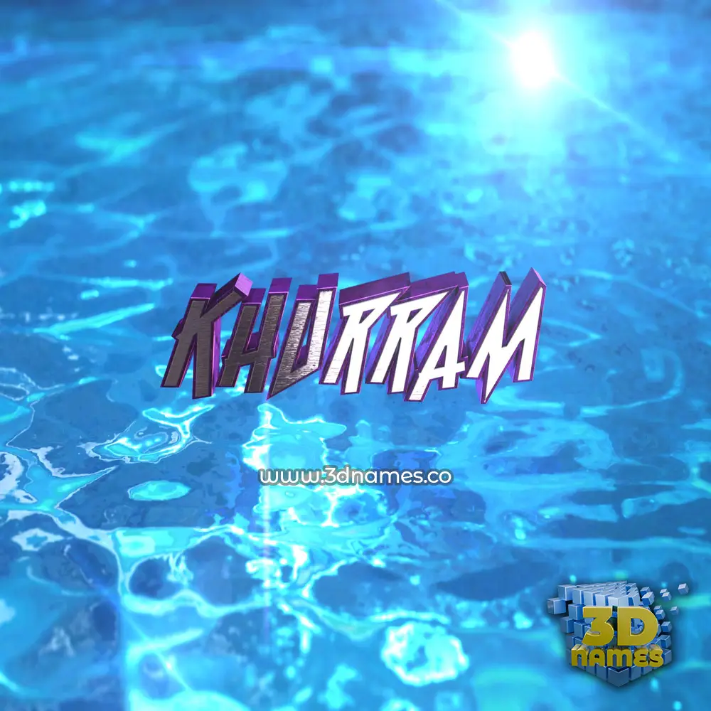 khurram in Water 2015 style - 3D name wallpaper