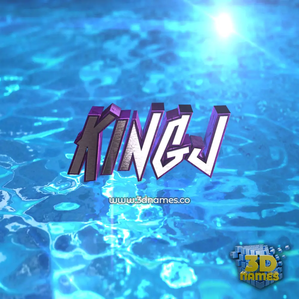 kingj in Water 2015 style - 3D name wallpaper