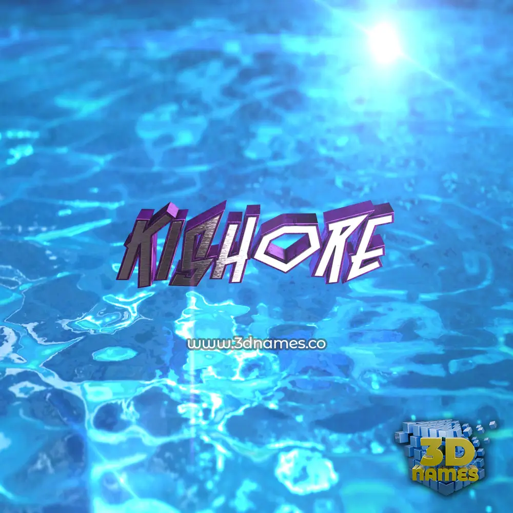 kishore in Water 2015 style - 3D name wallpaper