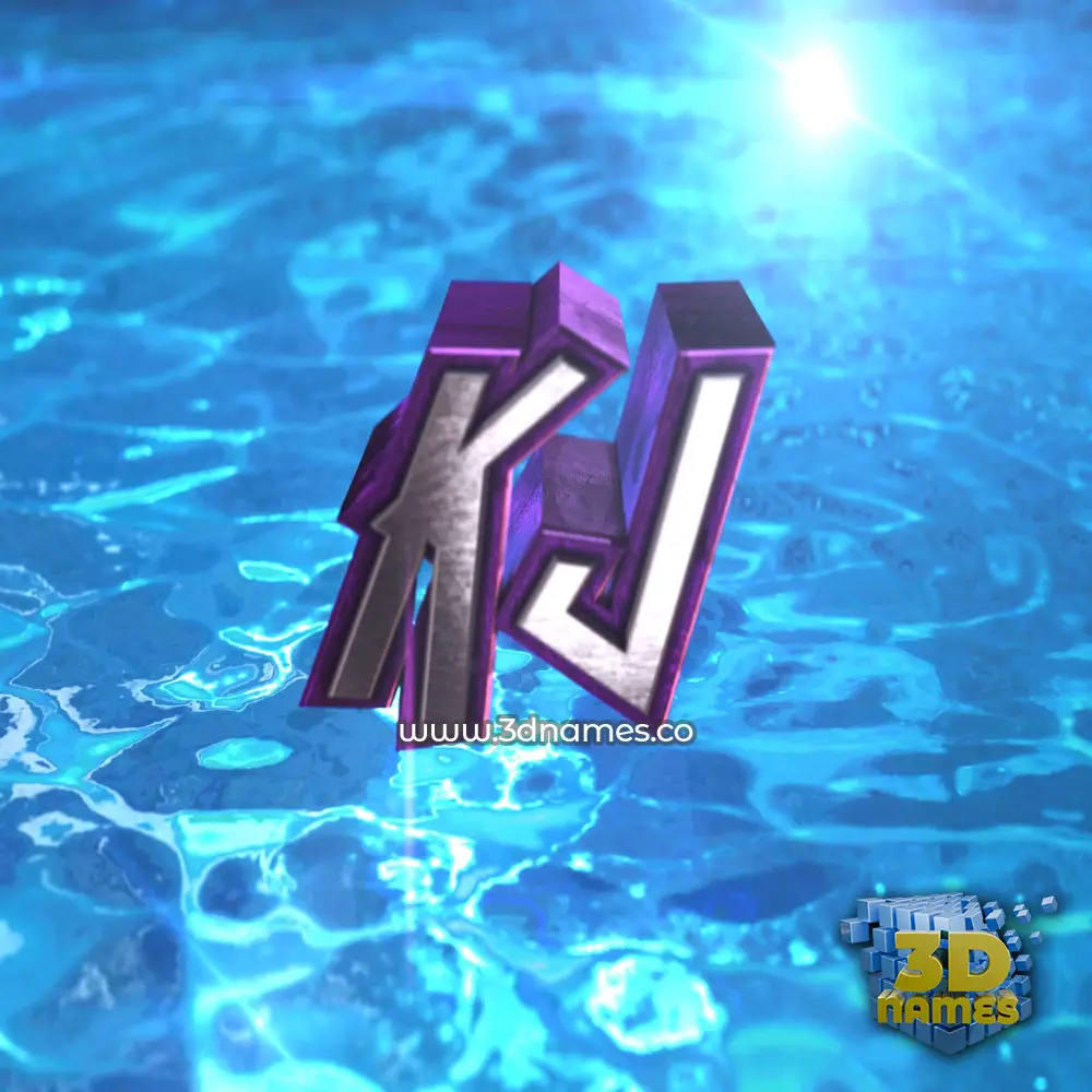 kj in Water 2015 style - 3D name wallpaper
