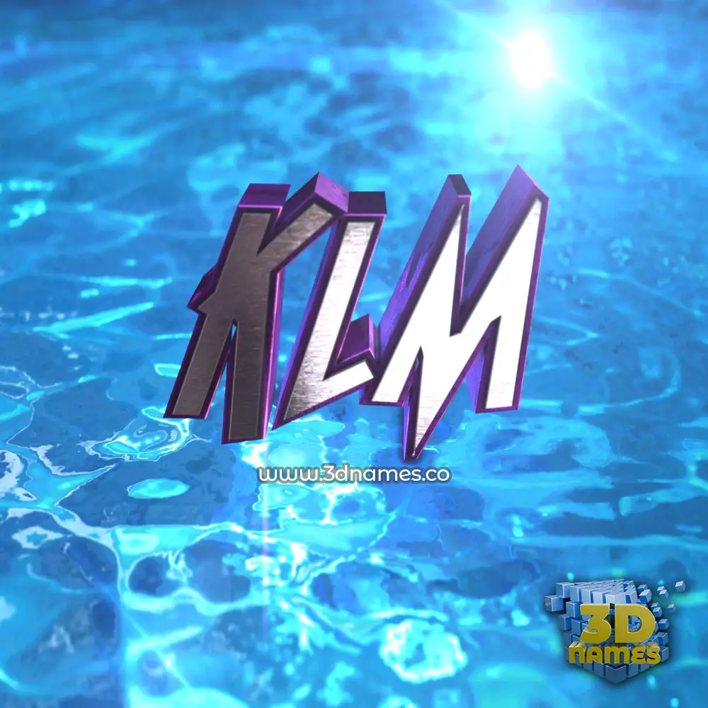 klm in Water 2015 style - 3D name wallpaper