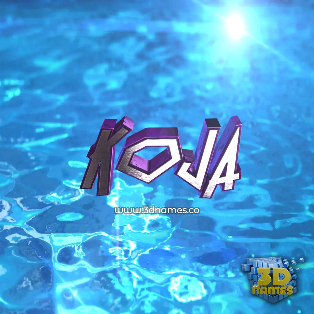 koja in Water 2015 style - 3D name wallpaper