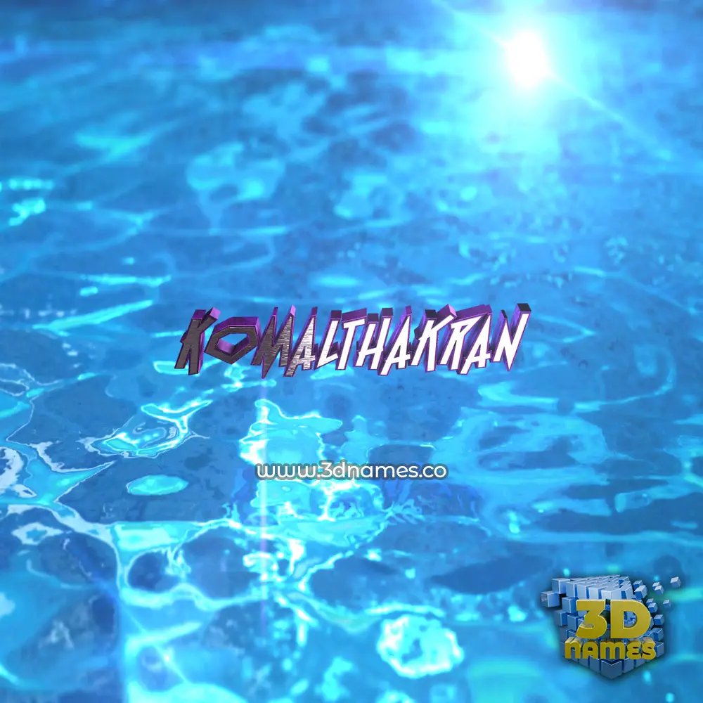 komalthakran in Water 2015 style - 3D name wallpaper