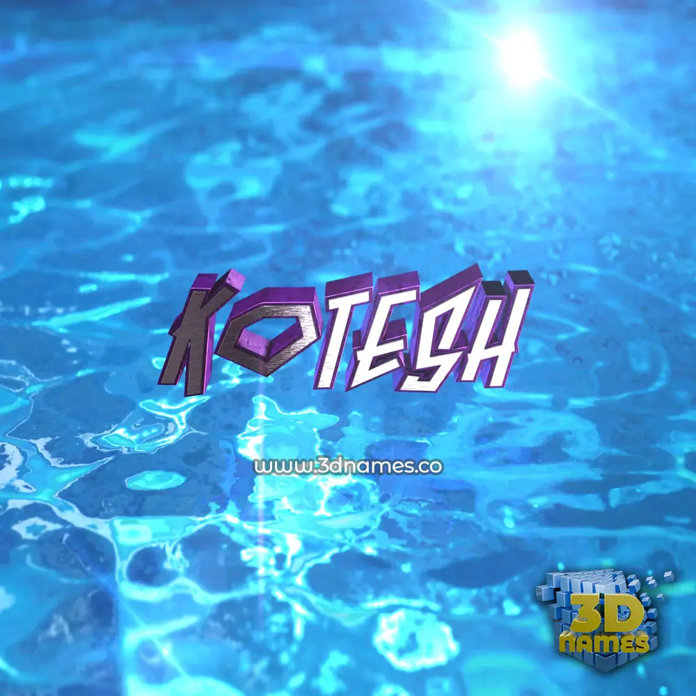 kotesh in Water 2015 style - 3D name wallpaper