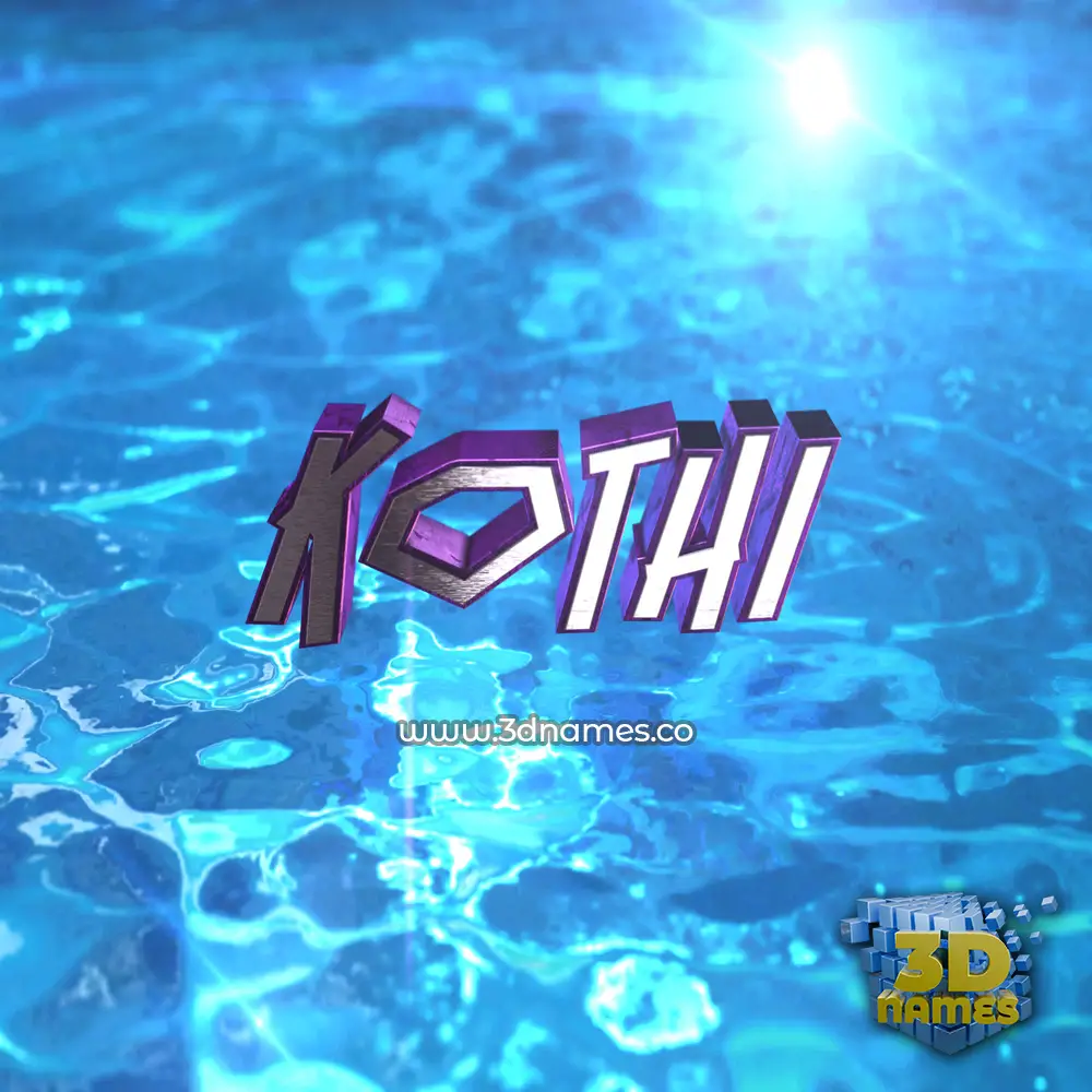 kothi in Water 2015 style - 3D name wallpaper