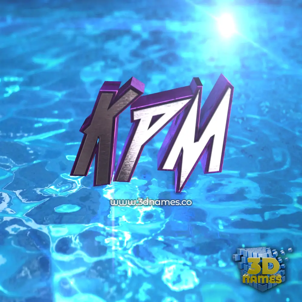 kpm in Water 2015 style - 3D name wallpaper