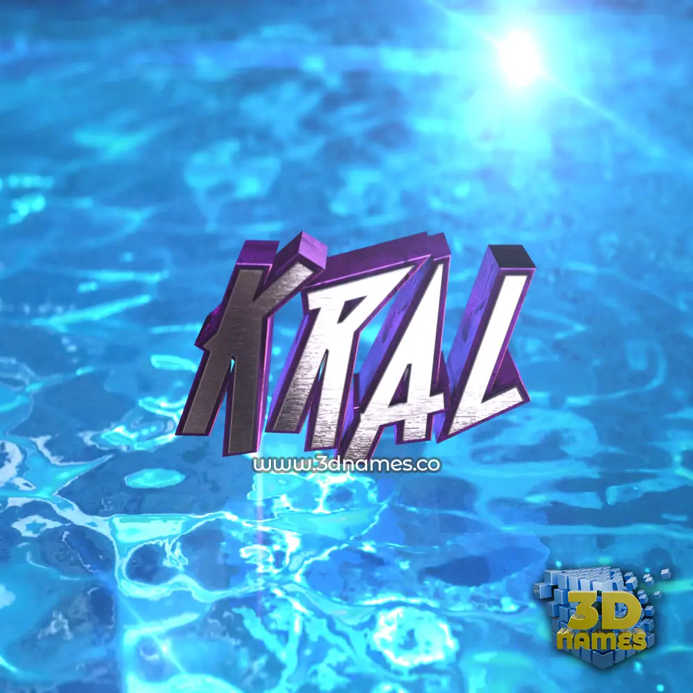 kral in Water 2015 style - 3D name wallpaper