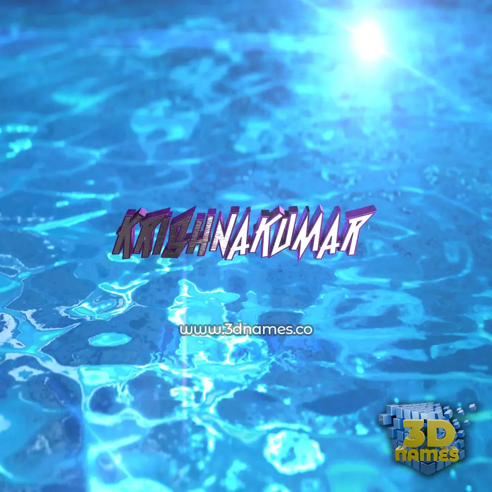 krishnakumar in Water 2015 style - 3D name wallpaper