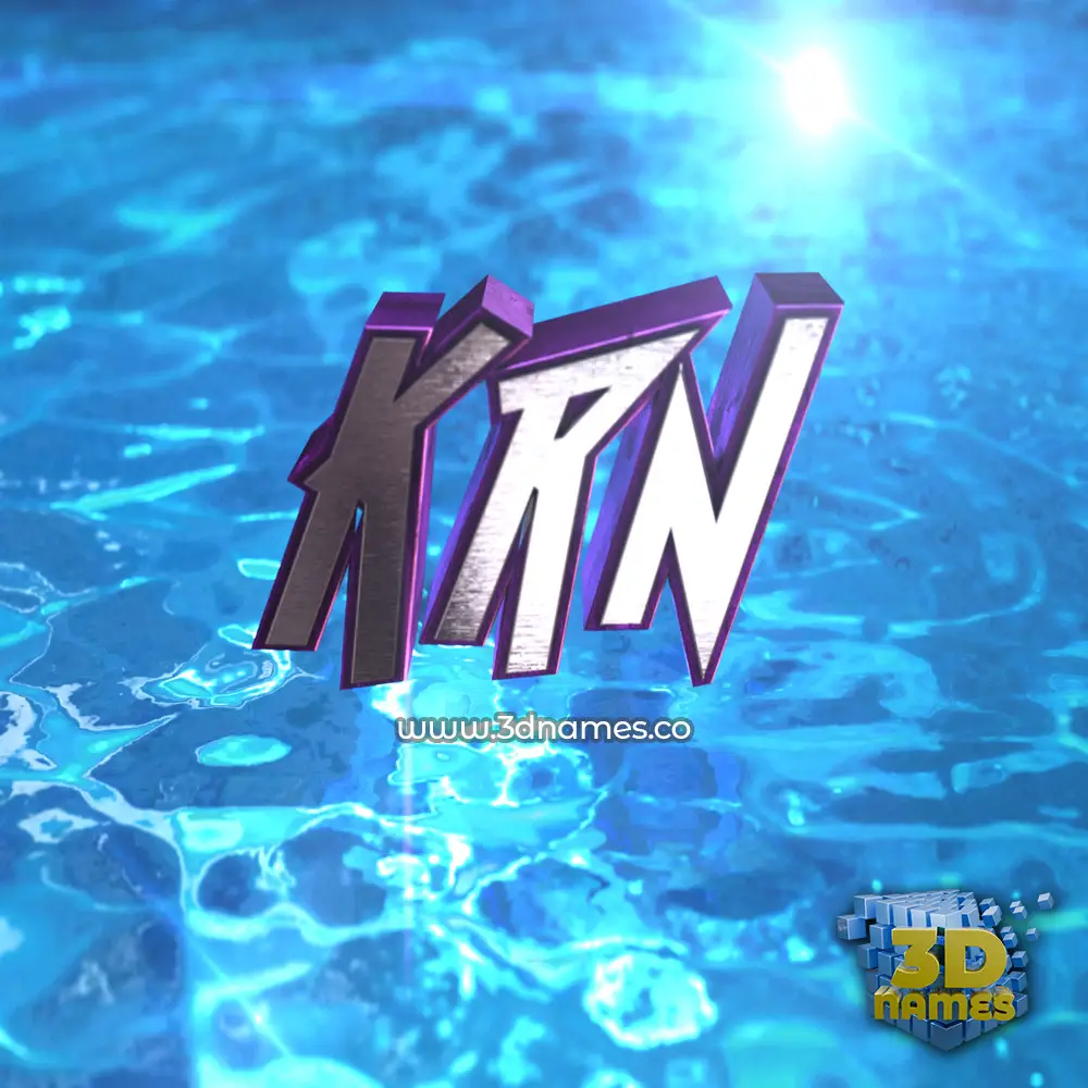 krn in Water 2015 style - 3D name wallpaper