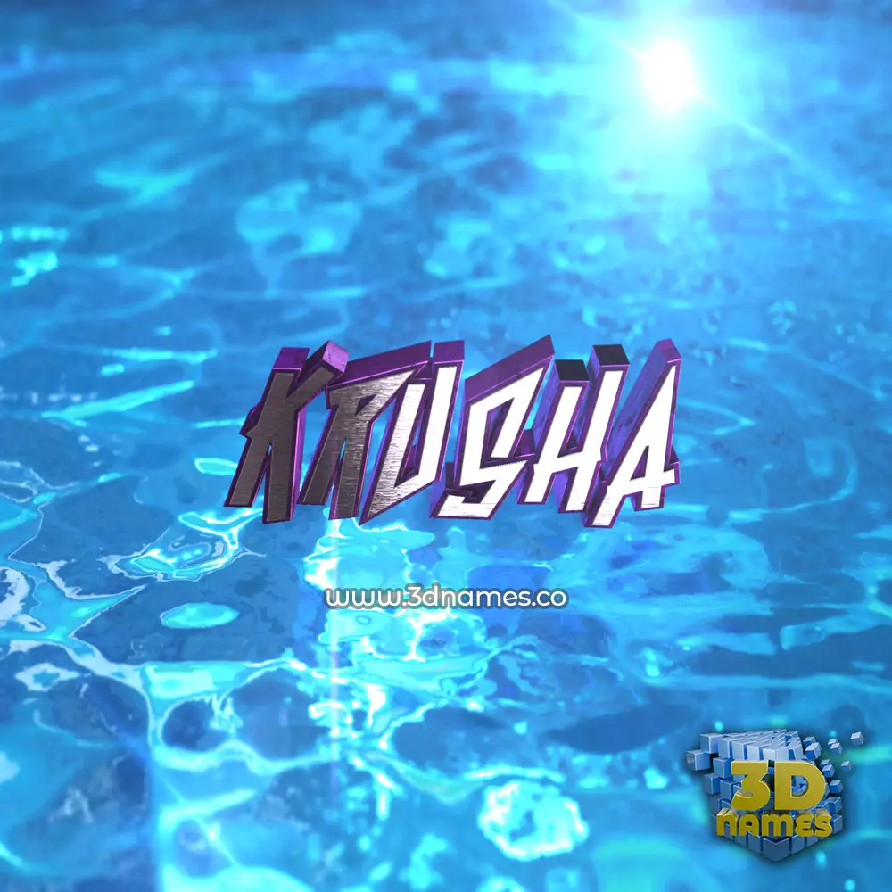 krusha in Water 2015 style - 3D name wallpaper