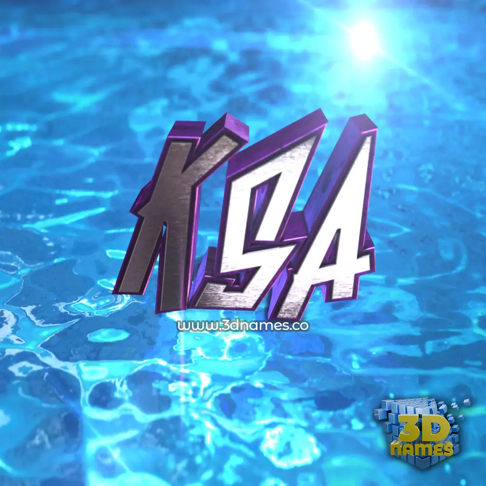 ksa in Water 2015 style - 3D name wallpaper