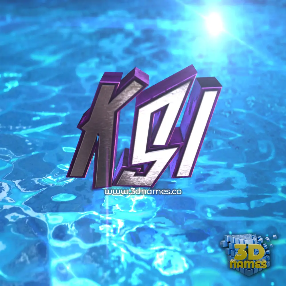 ksi in Water 2015 style - 3D name wallpaper