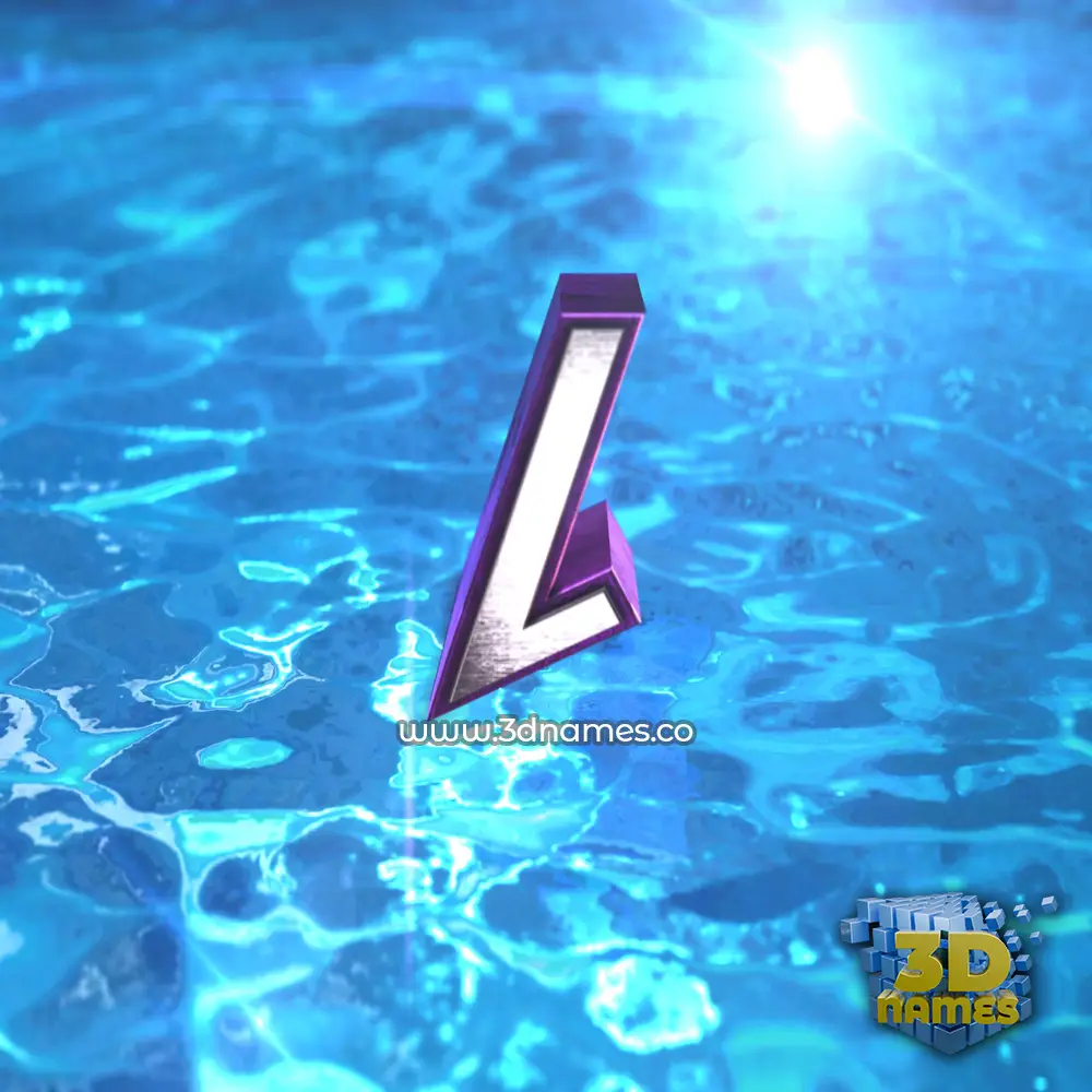 l in Water 2015 style - 3D name wallpaper