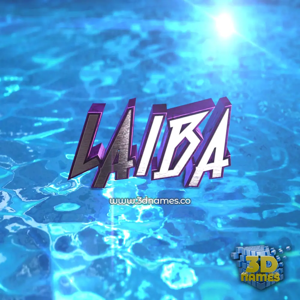 laiba in Water 2015 style - 3D name wallpaper