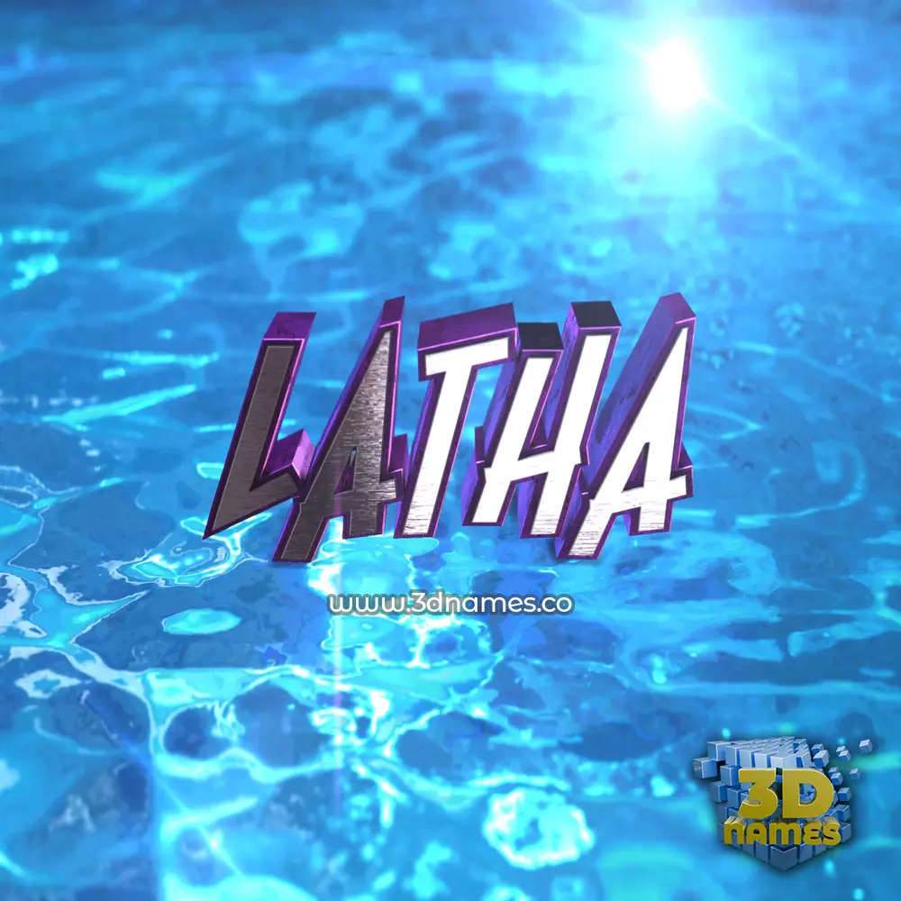 latha in Water 2015 style - 3D name wallpaper
