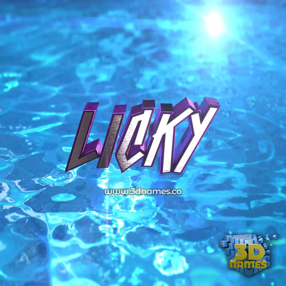 licky in Water 2015 style - 3D name wallpaper
