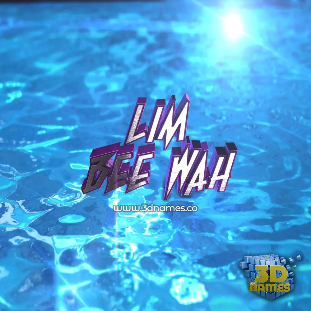 lim bee wah in Water 2015 style - 3D name wallpaper