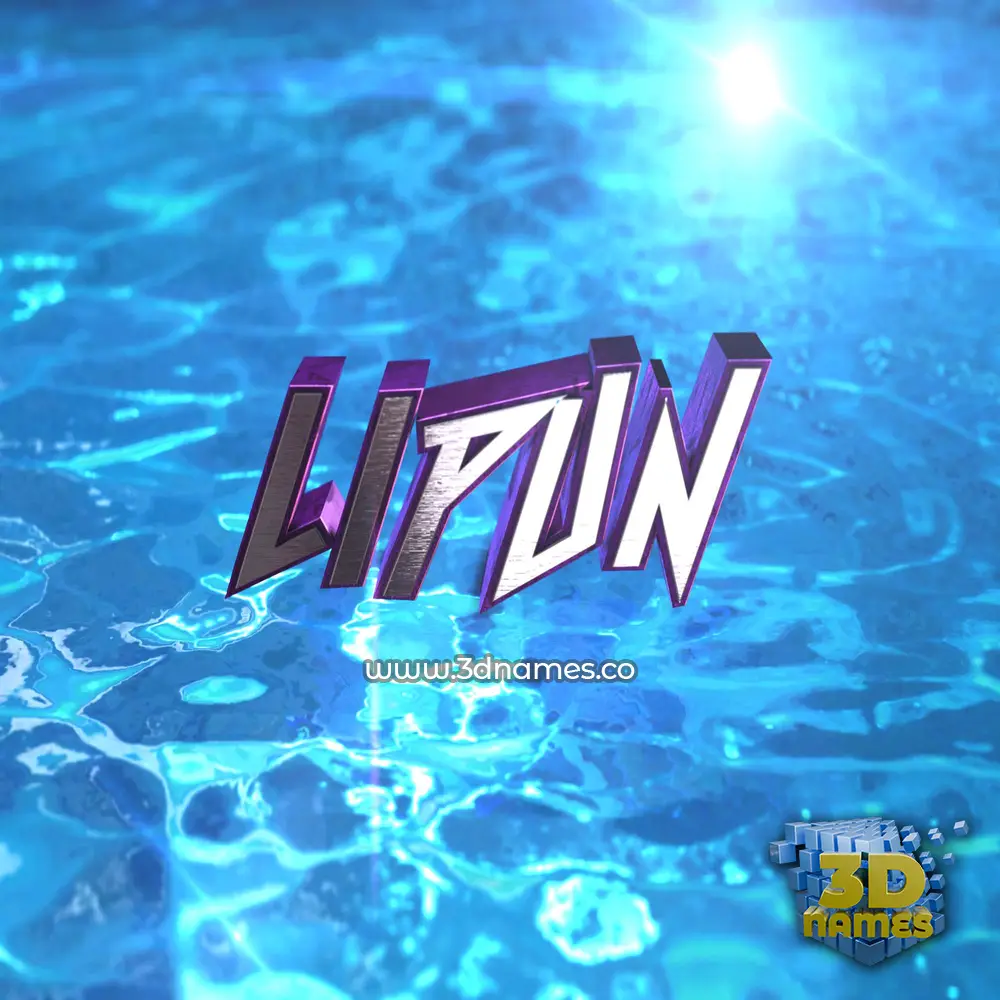 lipun in Water 2015 style - 3D name wallpaper